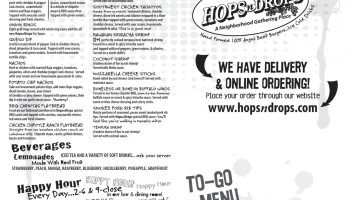 Hops N Drops menu