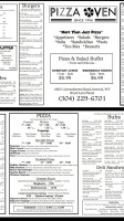 Pizza Oven menu