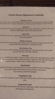 Guide House Grill menu