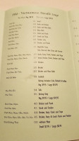 Pho Tai Vietnamese menu