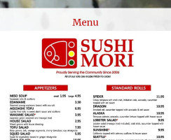 Sushi Mori menu