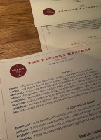 The Factory Kitchen menu