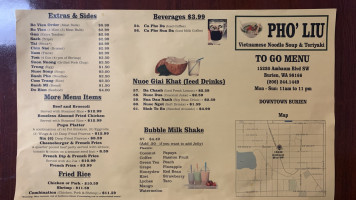 Pho Liu menu