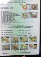 Pho Liu menu