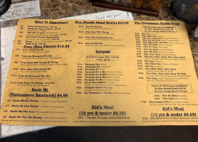 Pho Liu menu