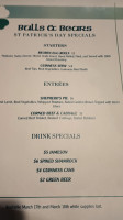 Bulls And Bears menu