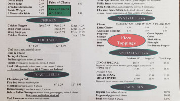 Dino's Pizza menu