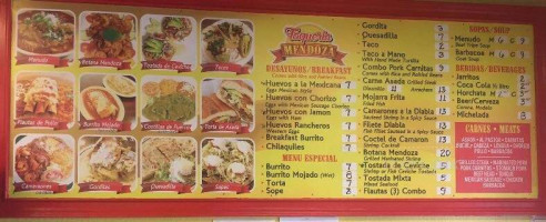 Carniceria Mendoza menu