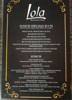 Lola Grill menu