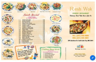 Resh Wok menu