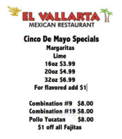 El Vallarta menu