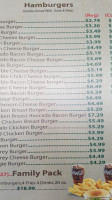 Savory Burger menu