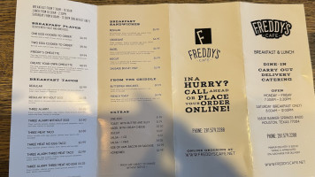 Freddy's Cafe   menu