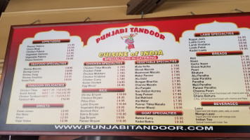 Punjabi Tandoor menu