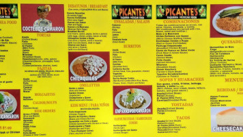 Picante's Authentic Mexican Fd menu