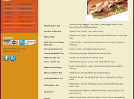 Pizza Roma menu