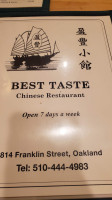 Best Taste menu