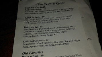 The Crow Quill menu