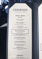 Carabiner Lounge menu