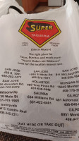 Super Taqueria menu