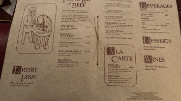 House Of Prime Rib menu