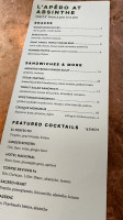 Absinthe Brasserie menu