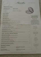 Absinthe Brasserie menu