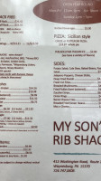 My Son's Rib Shack menu