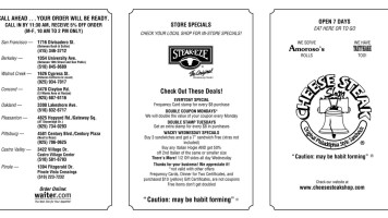 The Cheese Steak Shop menu