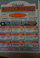 Cityside Pizza Palace menu