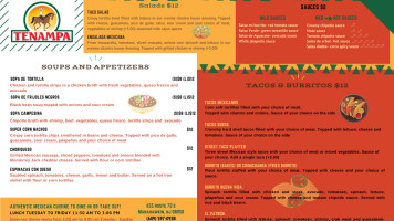 Tenampa Mexican menu