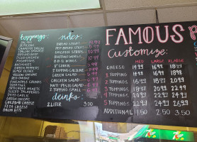 Famous Pizza menu