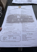 The Filling Station Cafe menu