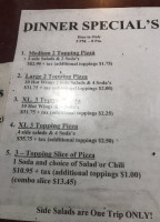 Bronco Billy's Pizza Palace menu