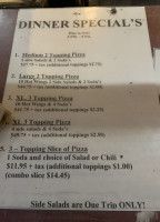 Bronco Billy's Pizza Palace menu