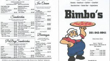 Bimbo's menu