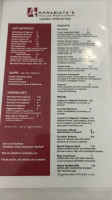 Arrabiata's Italian menu