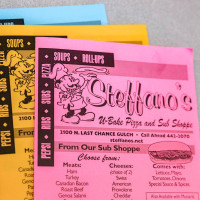 Steffano's U-Bake Pizza & Sub Shoppe, LLC menu