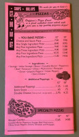 Steffano's U-Bake Pizza & Sub Shoppe, LLC menu