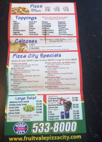 Pizza City menu