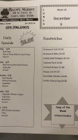 Saums Market menu