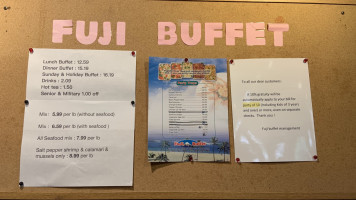 Fuji Buffet menu