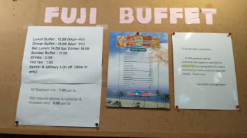 Fuji Buffet menu