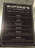 Buford's Kitchen menu