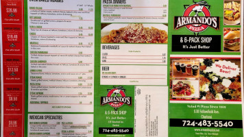 Armando's Pizza menu