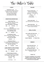 The Miller's Table menu