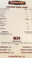 Shakers menu