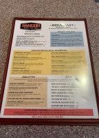 Shakers menu