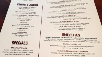 Shakers menu