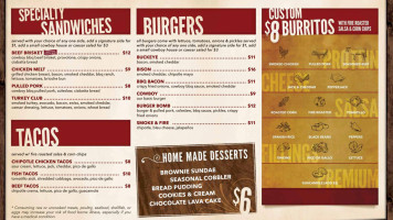 Cowboy Food Drink menu